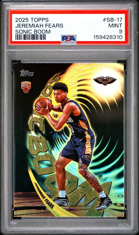 2025 TOPPS SONIC BOOM #SB-17 JEREMIAH FEARS ROOKIE RC PSA 9