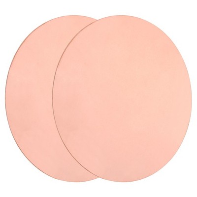 2Pcs Copper Round Plate, 0.04''(1mm) Thick 5''(130mm) Dia T2 Pure Copper Sheet
