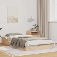 Bodenbettgestell Braun 100 X 200 Cm Massivkiefer
