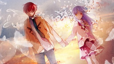 Anime angel beats tachibana kanade otonashi yuzuru girls Custom Gaming Mat Desk
