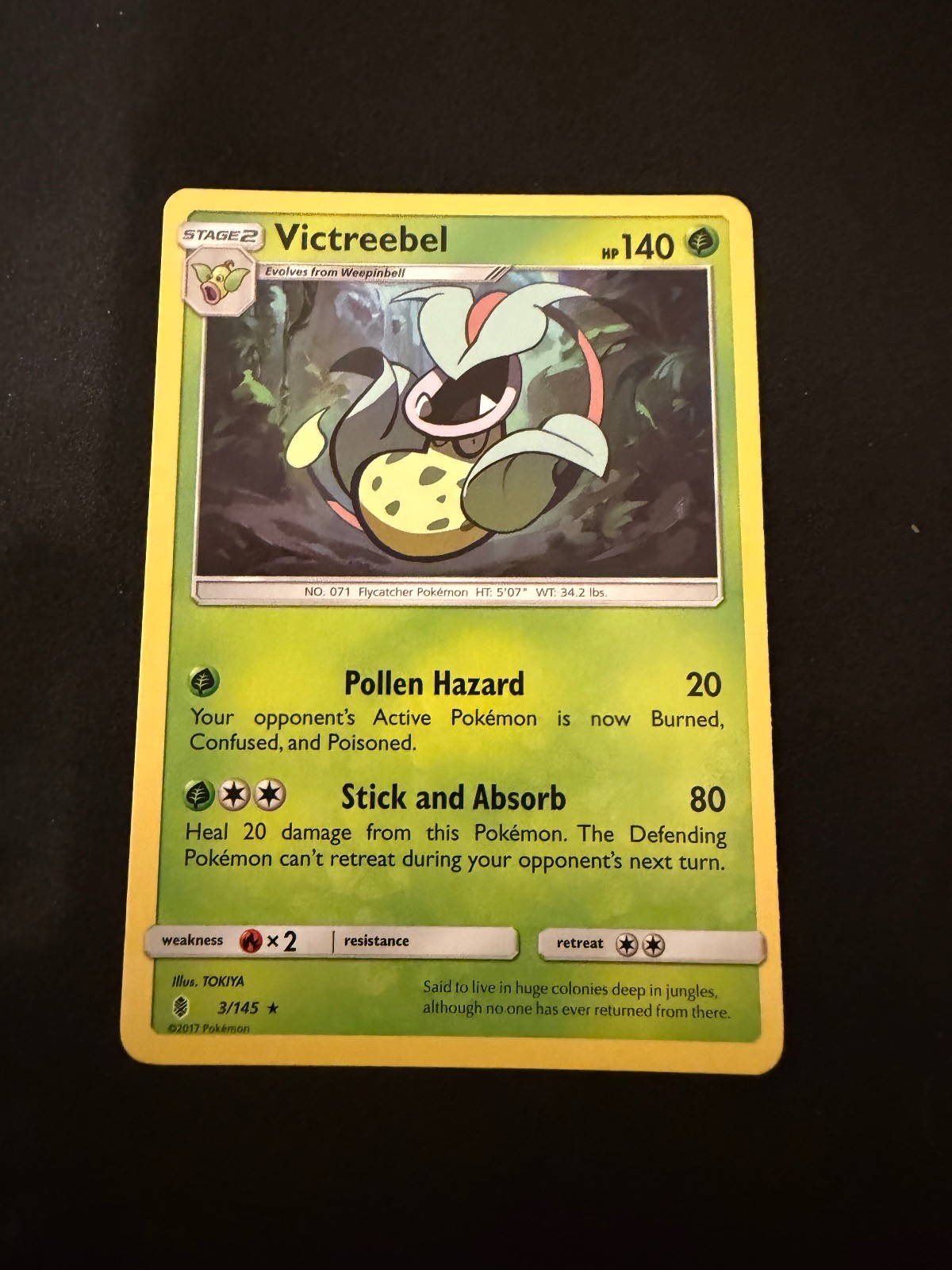 Victreebel 3/145 Rare Guardians Rising Pokemon Near Mint