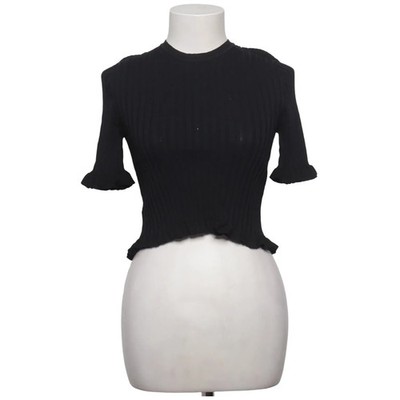 Zara, Top, Größe: S, Schwarz, Polyamid/Viskose, Streifen, Rippenstrick #Tjm