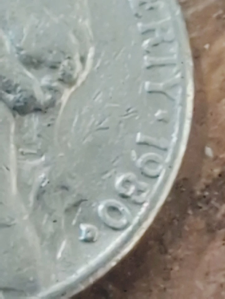 1980 D Nickle Error Coin, Filled Mint, Missaligned, Die Cud - Image 2 of 4
