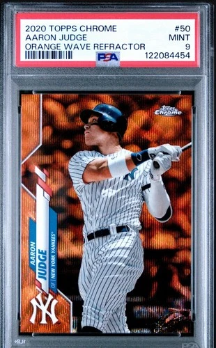 2020 Topps Chrome Aaron Judge Orange Wave Refractor PSA 9 /25 Yankees