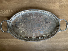 Vintage Viners Old Sheffield Silver On Copper Drinks Tray