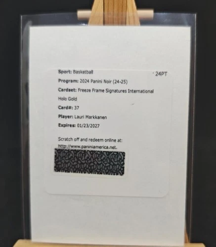 2024 Panini Noir Lauri Markkanen Freeze Frame International Holo Gold Auto /5
