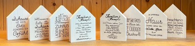 Holz Haus mit Spruch Graviert Lasergravur  Deko Ahorn Massiv selfmade