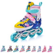LED Inline Skates 4in1 Kinder Rollschuhe ABEC7 Einstellbare Inliner Rollen 25-41