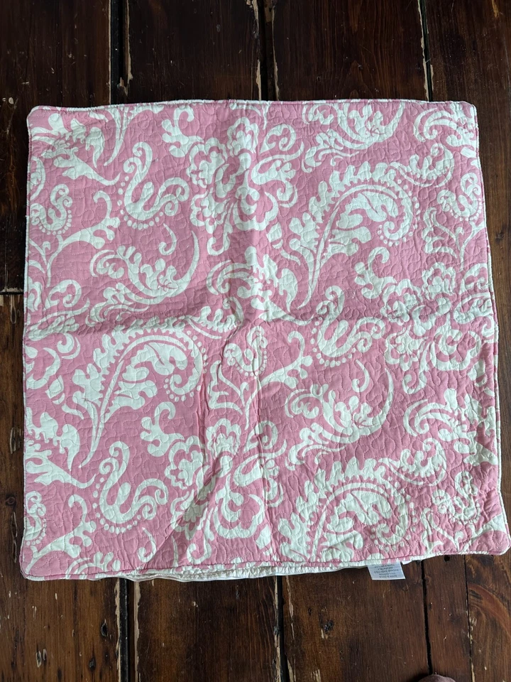 Set of two 2007 Paisley Pink and cream C company Euro Sham. - Image 3 of 4