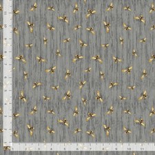 Animal Fabric Bee Toss on Slate Gray Timeless Treasures YARD