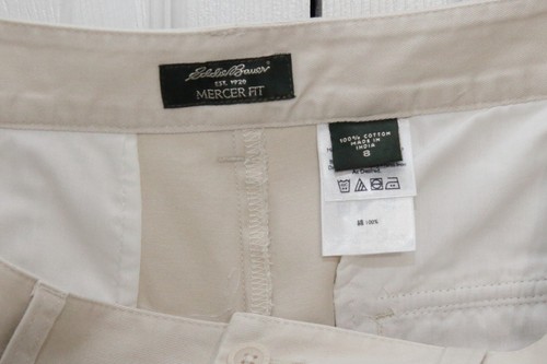 Bermuda pantaloncino Eddie Bauer Mercer Fit Stone beige cotone taglia 8 - Foto 3 di 5