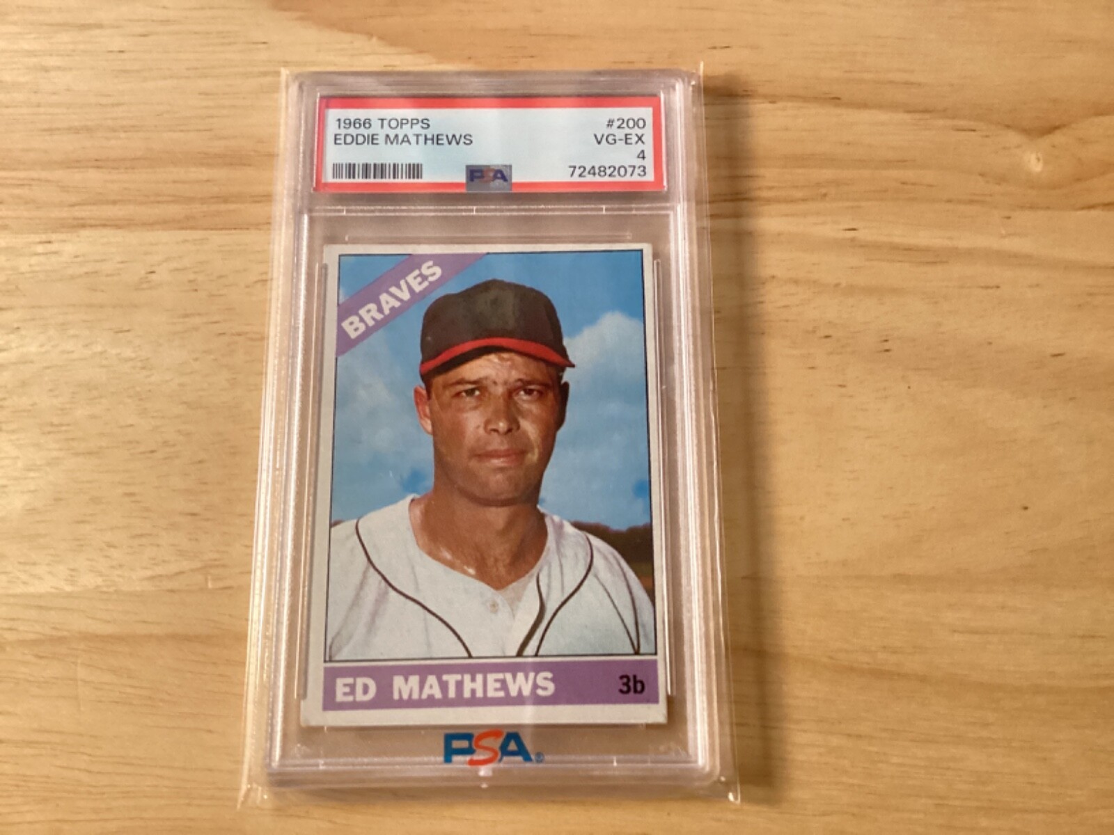 1966 Topps - #200 Eddie Mathews - PSA 4