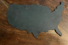 USA Shaped Trivet or Tray Made of Slate for Cheese Butter Fruit LARGE Board