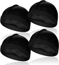 4 Pcs Elastic Silky Wave Cap, Satin Men Doo Rags Caps for 360, 540, 720 Waves