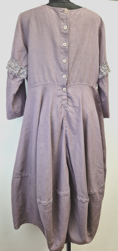 Ewa i Walla dress lagenlook linen cotton Size M oversized pit to pit 22" taupe17 - Picture 5 of 14