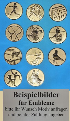 16 Embleme Ø 25mm ist Zubehör für Pokale & Medaillen verschiedene Motive A-Z