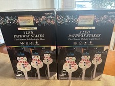 6 Gemmy Orchestra of Lights pathway lights LED  Snowmen Pathway Lights Nib