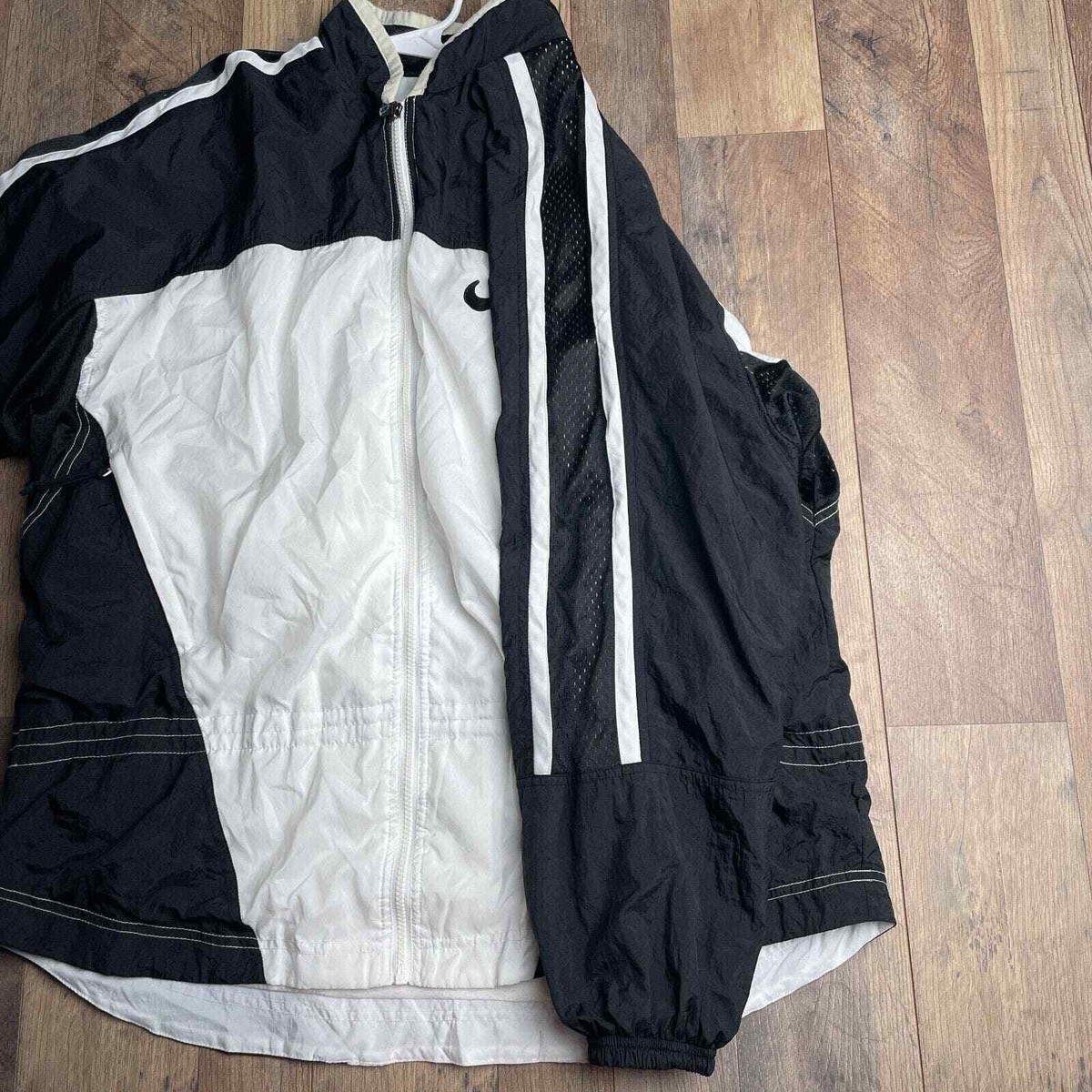 Vintage 90s Y2K Nike Track Jacket Men's XL White Black