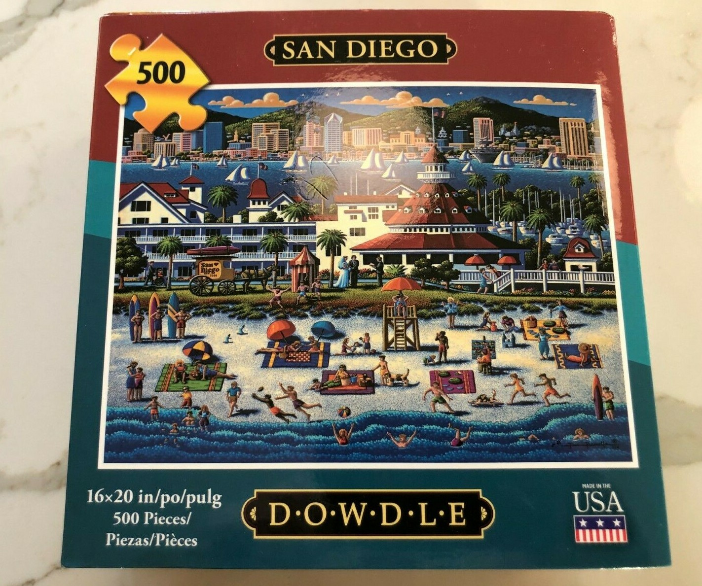 Dowdle Folk Art Del Coronado Hotel San Diego 500 Pc Jigsaw Puzzle 18x24