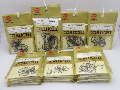 3pk Daiichi DX AJI Carbon Bait Fishing Hooks Chemically Sharpened Choose Size