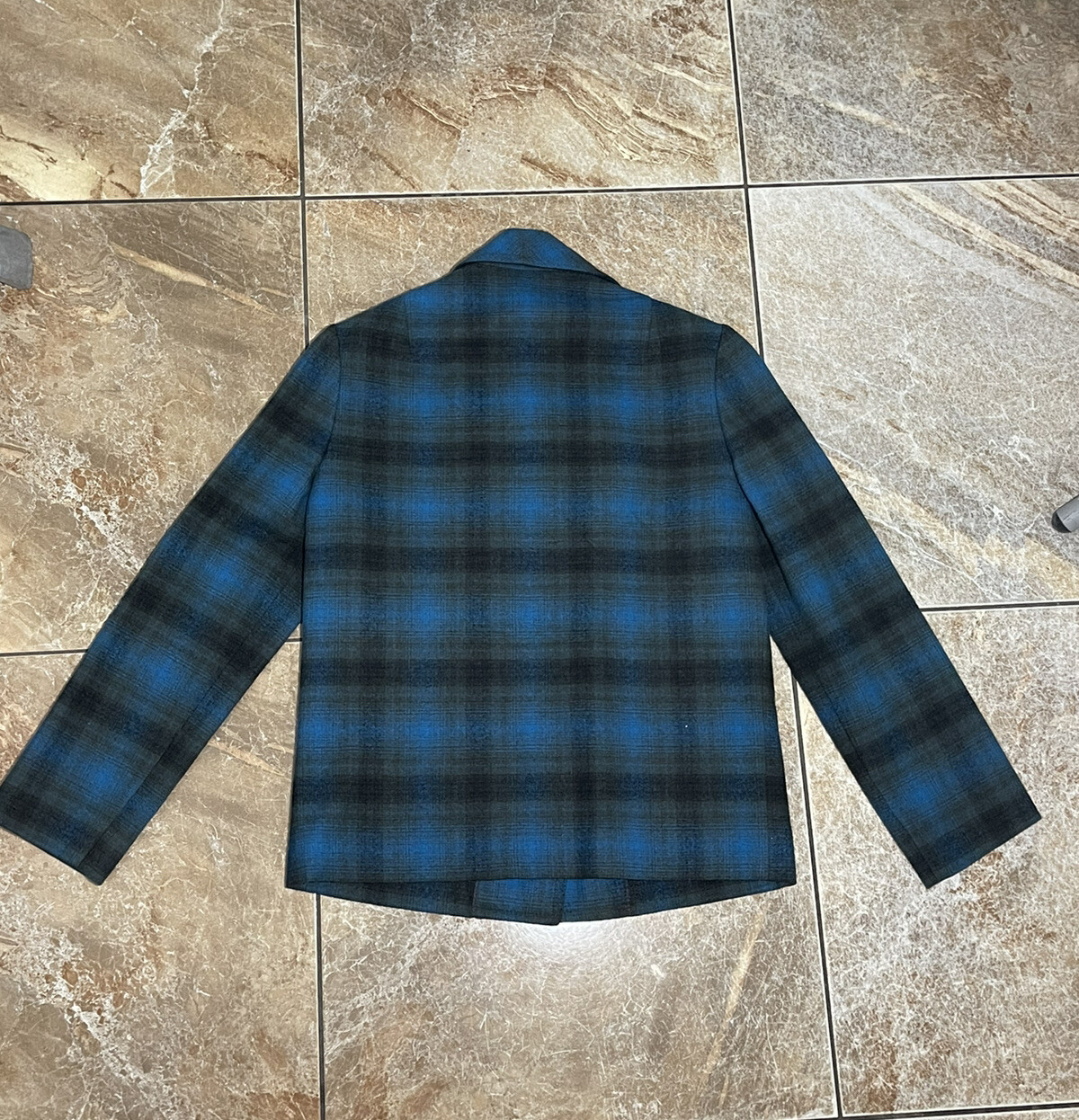 Vintage PENDLETON Plaid Blue Wool Button Front Sh… - image 6