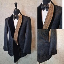 Paisley Men Suit Blazer Regular Fit Formal Jacquard Shawl Lapel Prom Jackets