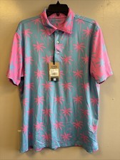 NWT Chubbies The Electric Slide Performance Polo Shirt Medium