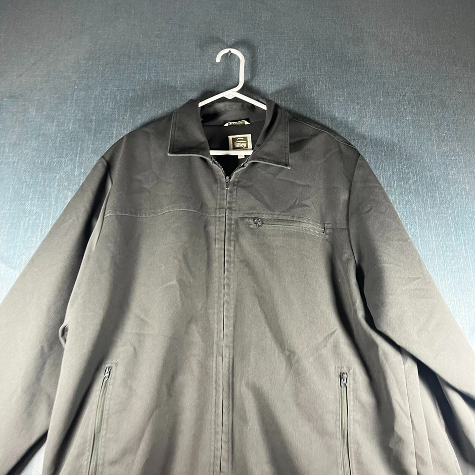 Chaqueta Tilley Hombre Gris Oscuro Manga Larga Bolsillos Cremallera Completa Talla XL Mezcla Poliéster Foto 2 de 4