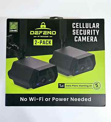 Tactacam DEFEND (Gen 1) Cellular Security Camera 2-Pack DFD-GRD02 Black NEW!