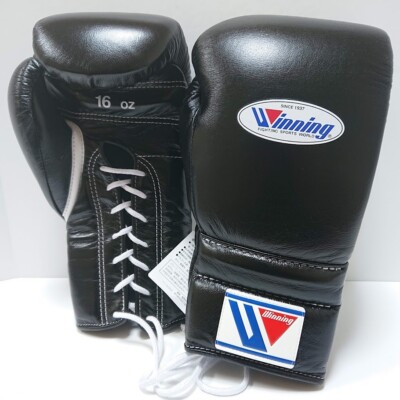 Winning Boxing Gloves 16oz Black MS-600 Lace-up type from