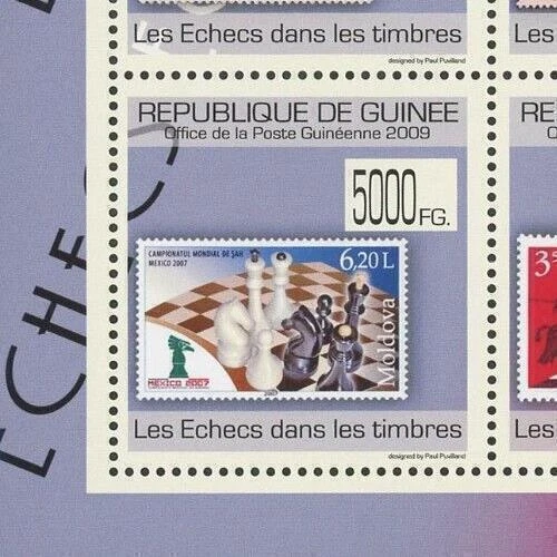 Stamp in a Stamp Chess Sport Souvenir Sheet of 6 Stamps MNH - Image 3 of 4