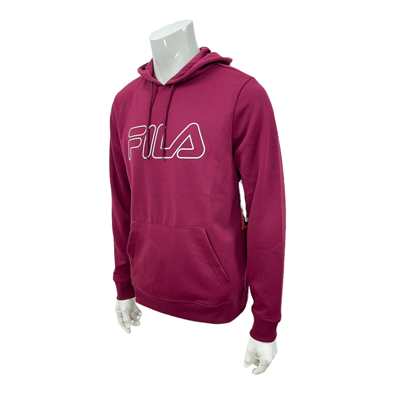 FILA Leonidas Performance Maglia Felpa con Cappuccio Pullover Tasche Vino Uomo M