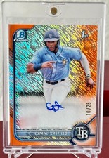 2022 Bowman Chrome Prospect Auto Orange Ref Estanli Castillo Rays 10/25