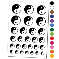 Yin and Yang Symbol Temporary Tattoo Water Resistant Set
