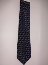 Mens Wildlife Domain Surfer Grey Blue Dolphins 100 Silk Neck Tie USA