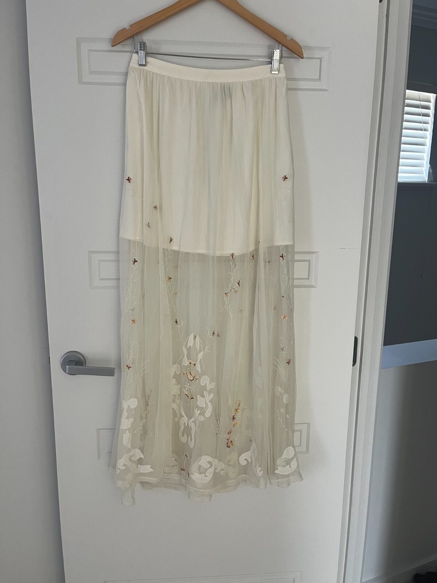 Topshop Maxi Tulle Skirt in Cream Size 10 5+ items free AU