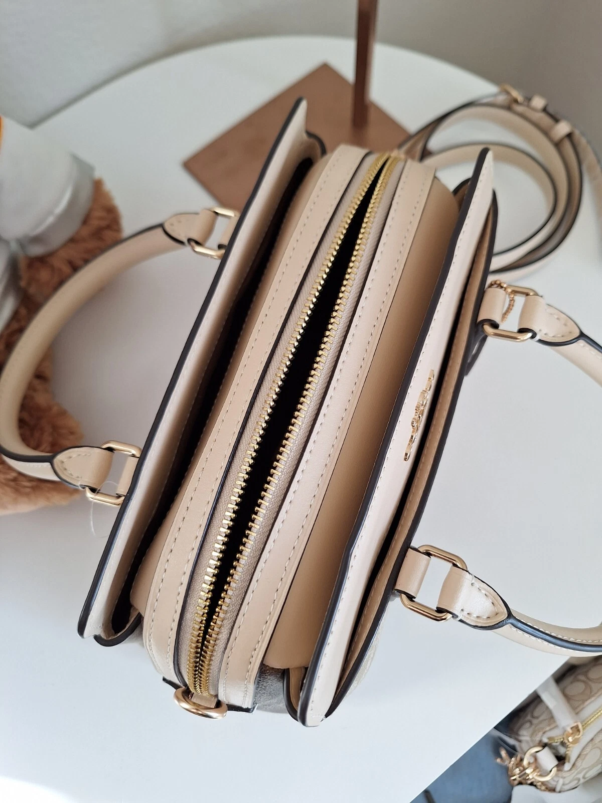 Borsa a tracolla Coach Mini Darcie nuova in tela firmata bloccata