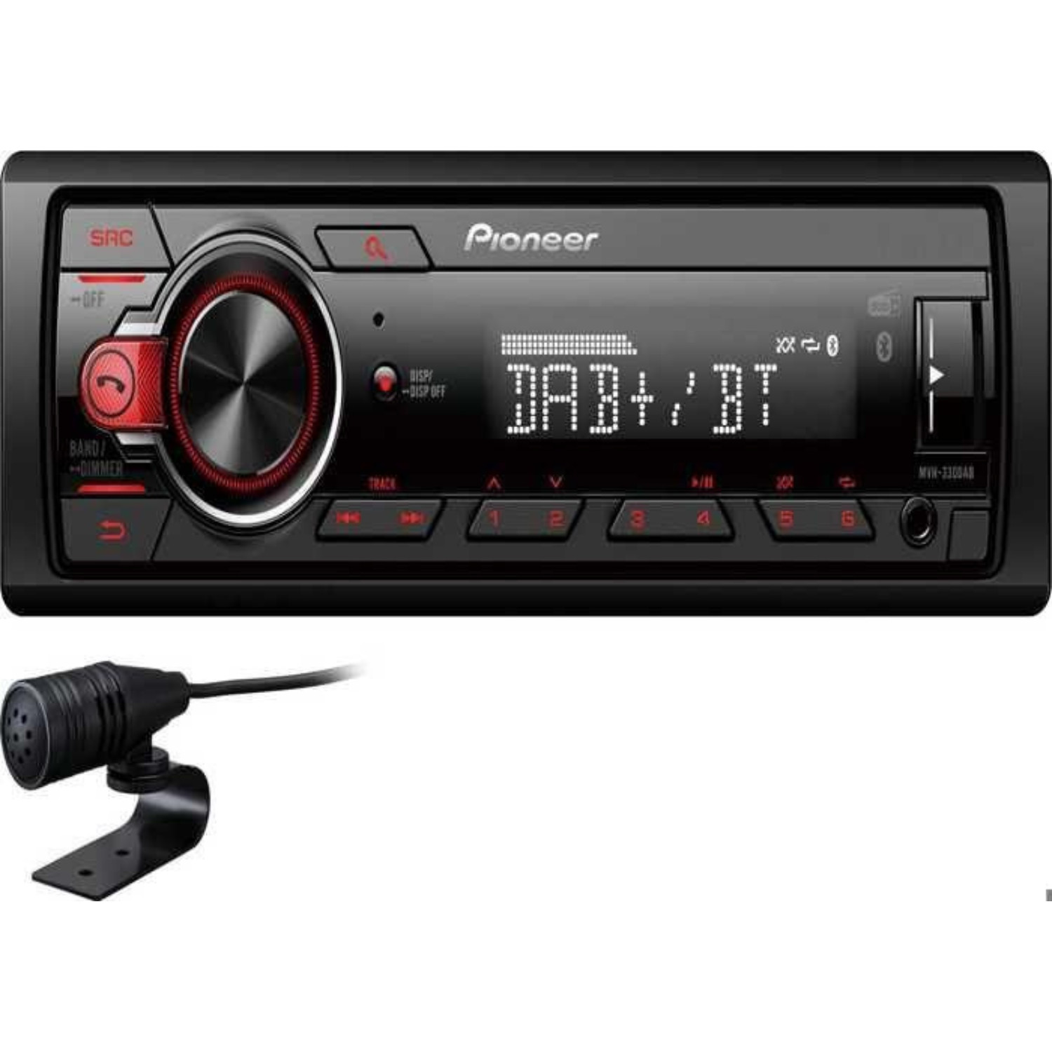 Autoradio Pioneer MVH-330DAB avec technologie DAB+ et Bluetooth pour un son numérique pur 4x50W