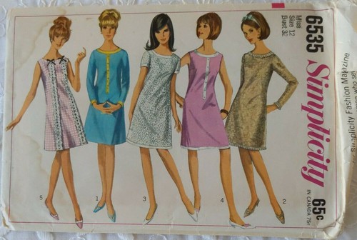 Tunic Dress Wide Neck 1960s 