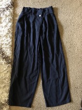 Zara Women's Navy Blue Cropped Chino Flared Business Casual Pants Size XS NWT