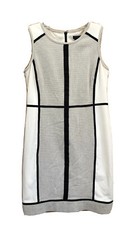 ANN TAYLOR Colorblock Sheath Dress Cream Black 6 EUC