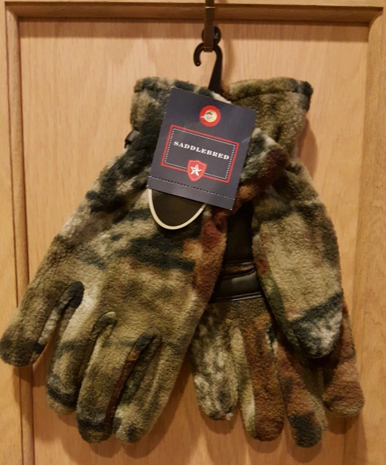 Guantes camuflados de roble musgo polar Saddlebred para hombre con palma de cuero y pulgar - $28 Foto 4 de 4