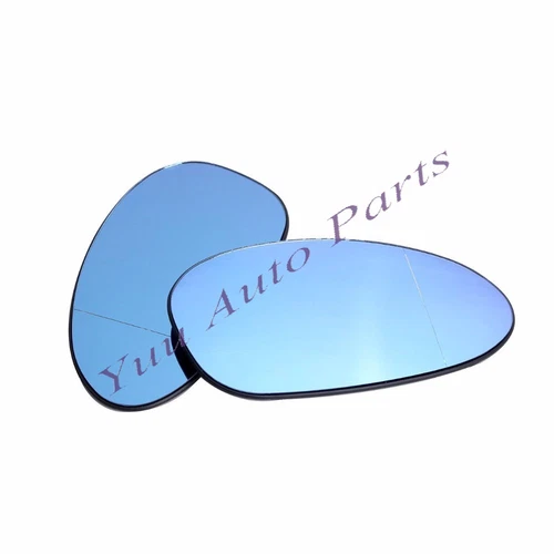 Pair Blue Heated Wing Mirror Glass For BMW 1 3 Series E46 E87 E90 E91 E92 E93