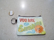 Small Mini Size You Are My Sunshine Key ring Coin Purse Wallet Id holder