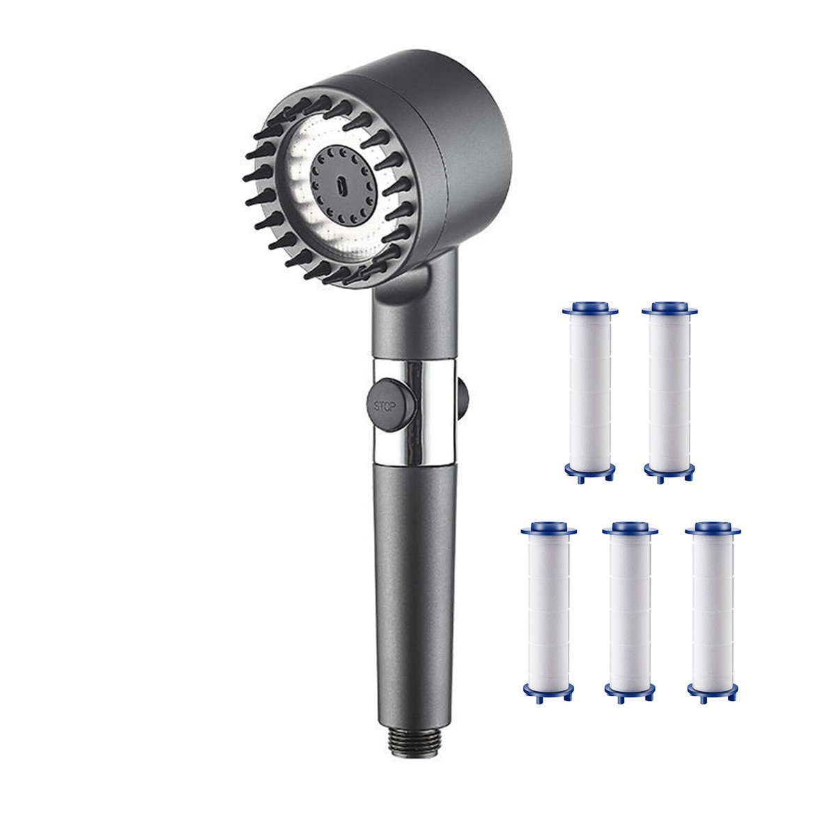 3 Modes Handheld Shower Head with Filter and Shut-off Valve Bathtub Shower  Head | eBay