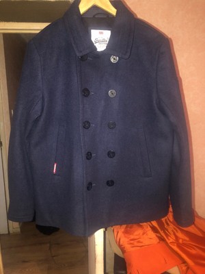 Superdry Mens Wool Jacket Navy Coat 