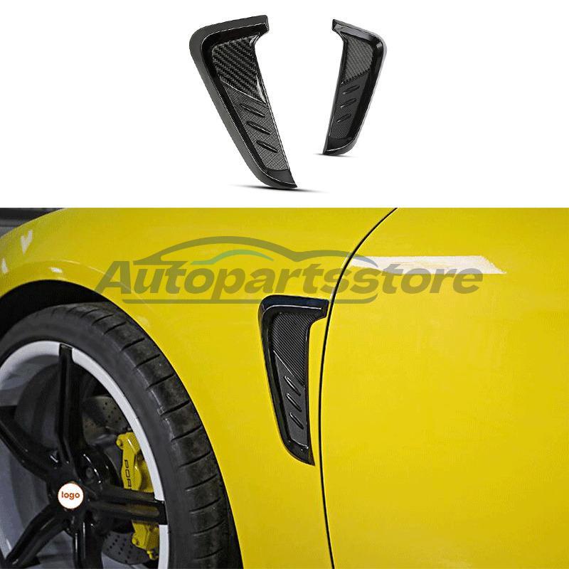 Carbon Fiber Air Flow Vent Side Fender Cover Trim For Porsche Cayenne 2018-2021