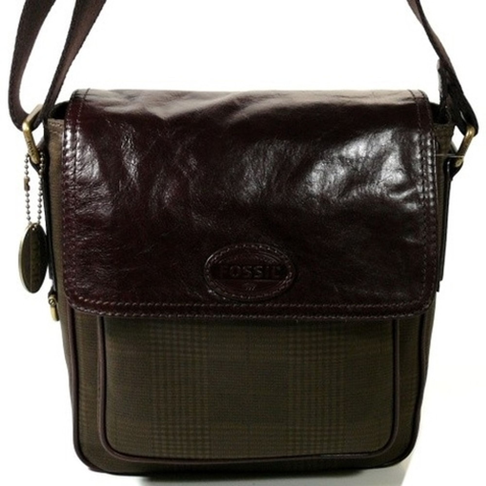 FOSSIL TRANSIT GREEN-BROWN MBG8245-345 SHOULDER BAG MESSENGER 16290₽