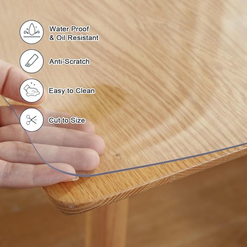 Durable 24x78 Inch Clear Table Cover - Scratch and Stain Resistant Protector - Picture 5 of 10