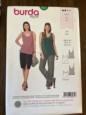 Burda Style 6281 Top Sizes 8-18 - New and Uncut Pattern